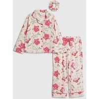 River Island Mini Girls Santa Sleigh Pyjama Set - Pink