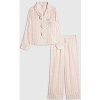 River Island Older Girls Corsage Satin Pyjamas Set - Pink