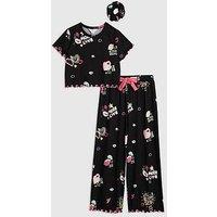 River Island Older Girls Graffiti Print Pyjama Set - Black
