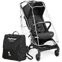 Peg Perego Volo Stroller With Raincover & Travel Bag - True Black