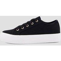 The Very Collection Wide Fit Canvas Trainers - Black