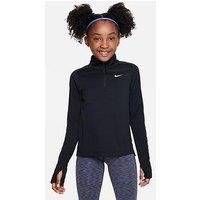 Nike Girls Dri-Fit Training Long Sleeve 1/4-Zip Top - Black