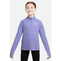 Nike Junior Girls Training Dri-Fit Long Sleeve 1/4 Zip Top - Purple