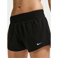 Nike Womens One Dri-Fit Training Mid Rise 3 Inch Brief Lined Shorts - Black/White