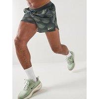 Nike Mens Running Stride Dri-Fit 5 Inch Brief Lined Shorts - Black