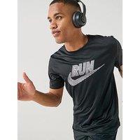 Nike Mens Running Dri-Fit Uv Miler T-Shirt - Black