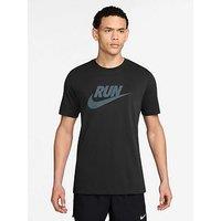 Nike Mens Running Cotton Dri-Fit T-Shirt - Black