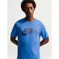 Nike Mens Running Cotton Dri-Fit T-Shirt - Blue