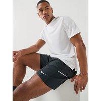 Nike Mens Miler Dri-Fit Running 7 Inch 2-In-1 Shorts - Black