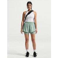 Nike Womens Training Dri-Fit High Waisted 3 Inch 2 In 1 Shorts - Green