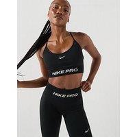 Nike Womens Training Pro Dri-Fit Seamless Light Support Padded Sports Bra - Black/White