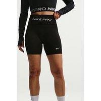 Nike Womens Training Pro Dri-Fit Seamless High Rise 5 Inch Bike Shorts - Black/White