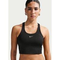 Nike Womens Training Medium Support Cropped Sports Bra Tank - Black