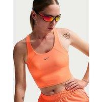 Nike Womens Training Medium Support Cropped Sports Bra Tank - Orange