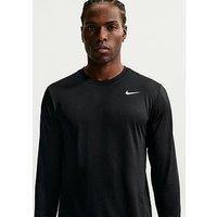 Nike Mens Training Dri-Fit Long Sleeve Fitness T-Shirt - Black