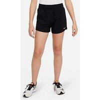 Nike Junior Girls Training Dri-Fit High Waisted Woven Training Shorts - Black