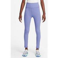 Nike Junior Girls Training Dri-Fit High Waisted Leggings - Blue