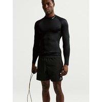 Nike Mens Training Dri-Fit Fitness Mock Neck Long Sleeve Top - Black