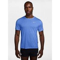 Nike Mens Running Miler Dri-Fit Short Sleeve Top - Blue