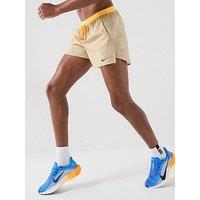 Nike Mens Running Dri-Fit 5 Inch Brief Lined Shorts - Linen