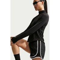 Nike Womens Dri-Fit Running Mid Rise Brief Lined Shorts - Black