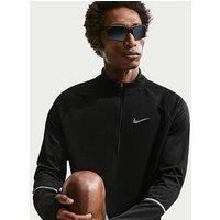 Nike Mens Miler Dri-Fit Uv Running Long Sleeve Top - Black