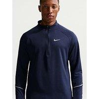 Nike Mens Running Miler Dri-Fit Uv Long Sleeve Top - Navy