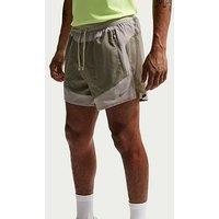 Nike Mens Running Stride Dri-Fit 5 Inch Brief Lined Shorts - Beige