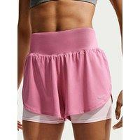 Nike Womens Running Dri-Fit Mesh 2 In 1 Shorts - Pink