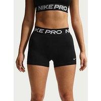 Nike Womens Pro 365 Dri-Fit Training 3 Inch Mid Rise Bike Shorts - Black/White