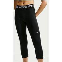 Nike Womens Pro 365 Dri-Fit Training Mid Rise Cropped Tights - Black/White