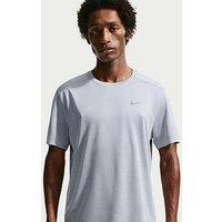 Nike Mens Running Miler Dri-Fit Uv Short Sleeve Top - Grey