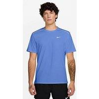 Nike Mens Running Miler Dri-Fit Uv Short Sleeve Top - Blue