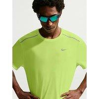 Nike Mens Running Miler Dri-Fit Uv Short Sleeve Top - Yellow