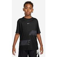 Nike Junior Boys Training Dri-Fit Short Sleeve Graphic Top - Black