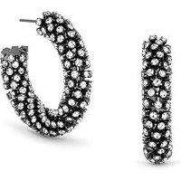 Mood Black Crystal Chubby Hoop Earrings