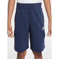 Nike Big Kids Sportswear Club French Terry Cargo Shorts - Blue