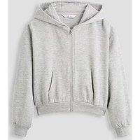 The Very Collection Girls Zip Up Hoodie - Grey Marl