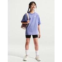 Nike Big Kids Sportswear Oversized Embroidered Futura T-Shirt - Purple