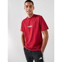 Adidas Sportswear Men'S Essentials Linear Single Jersey Tee - Burgundy