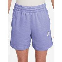 Nike Big Kids Girls Sportswear Club 5 Inch French Terry Shorts - Purple