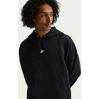 Nike Mens Club French Terry Oversized Pullover Hoodie - Black