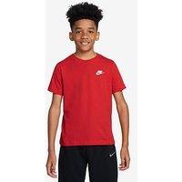 Nike Big Kids Sportswear Embroidered Futura T-Shirt - Red