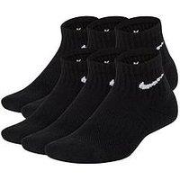Nike Kids Everyday Cushioned Ankle Socks 6 Pack - Black