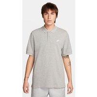 Nike Mens Club Short Sleeve Pique Polo Shirt - Grey
