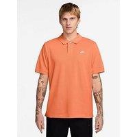 Nike Mens Club Short Sleeve Pique Polo Shirt - Orange