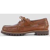 The Very Collection Leather Lace Up Boat Shoes - Brown