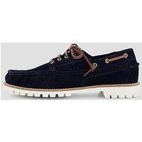 The Very Collection Suede Lace Up Boat Shoes - Navy