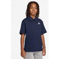 Nike Big Kids Sportswear Club Short Sleeve Knit Polo Shirt - Navy