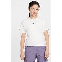 Nike Big Kids Girls Sportswear Boxy Essential T-Shirt - White